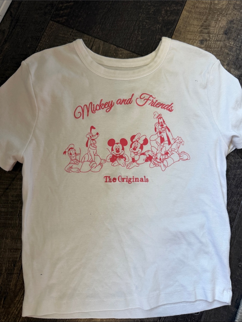 Disney White Tee with Pink Mickey & Friends Graphic